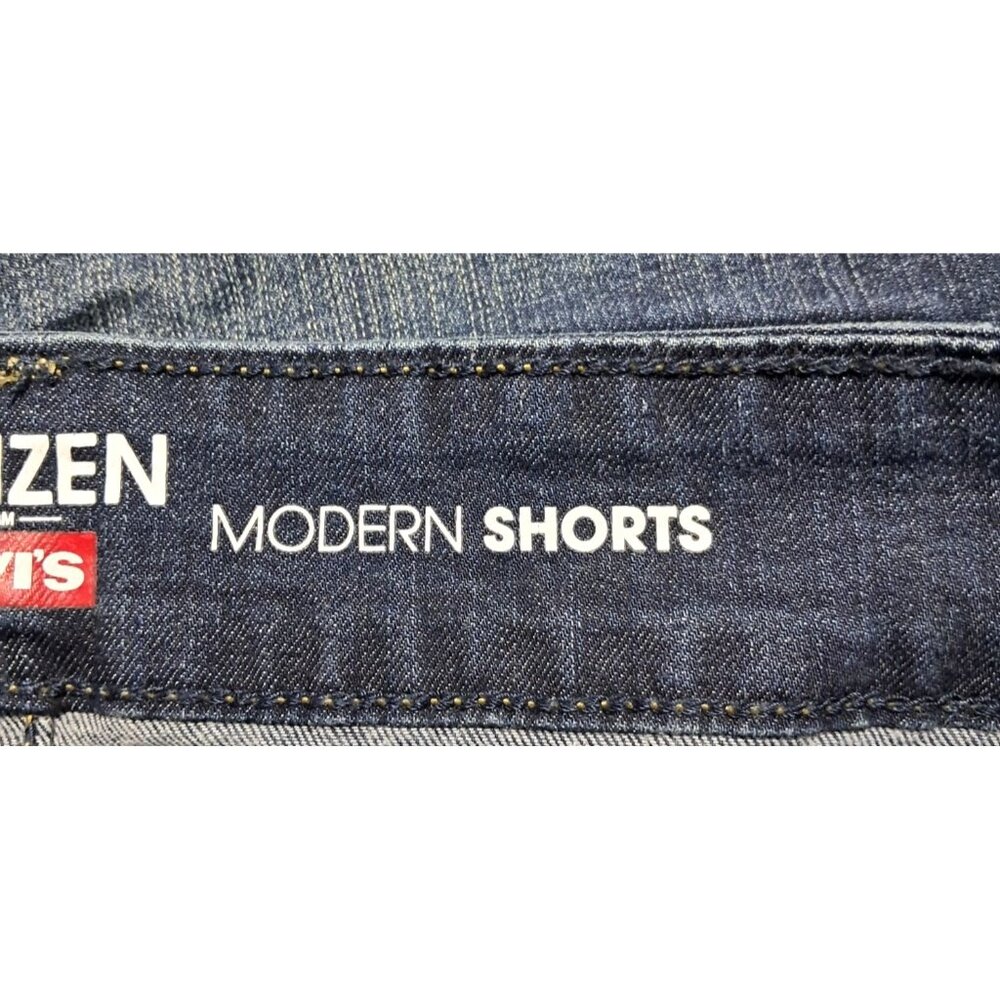 Denizen From Levis Womens Dark Wash Cuffed Denim Shorts Size 10 W30 Blue Stretch - Picture 5 of 11